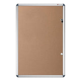 VIZ-PRO Tamperproof Lockable Cork Noticeboard Class 1 Aluminium Framed 48x36 Inches