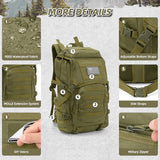 AUMENTAR 35L Military Tactical Backpack for Men, Water Resistant Assault Pack for Women, Army Green Molle Daypack 3 Day Bug Out Bag Rucksack for Trekking,Camping,Survival,EDC
