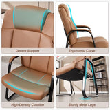 Okeysen Big & Tall Waiting Room Chairs Set of 2, PU Leather Reception Guest Chair with Padded Arm Rest