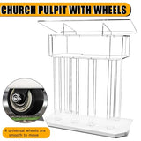 Vakiorn 46.5" Large Acrylic Clear Podium Stand with Led Light