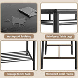 IRONCK Dining Table Set for 4, Kitchen Table with Upholstered Bench and 2 Chairs, Kitchen Table and Chairs Set for Small Space
