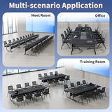 Usosidam Folding Conference Room Table, Modular Mobile Large Flip-Top Training Table