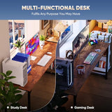 2 in Small Computer Desk for Home Office, Modern Study Work Table Simple Style, Rust
