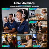 Wireless Headsets with Microphone, Ultra Lightweight& 50+ Playtime, Wireless Headset for Cell Phones
