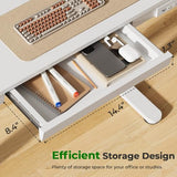 Small Standing Desk with Drawer, 35" x 20" Whole Piece Tabletop Electric Sit Stand Desk