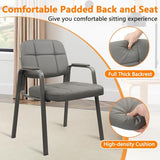 CLATINA Waiting Room Guest Chair with Bonded Leather Padded Arm Rest