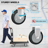 Platform Truck, Foldable Handcart with Swivel Wheel 34"x22" Heavy-Duty Push Dolly Cart