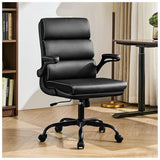 Office Chair Adjustable Desk Chair Mid Back Executive Comfortable Bonded Leather Ergonomic Back Support Home Computer Chair