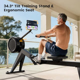 YOSUDA Air Magnetic Rowing Machine for Home, Dual Air & Magnetic Resistance with 8-Level, Smart APP, Rotatable Device Holder, Ergonomic Seat, and Easy Storage