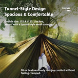 Camping Hammock with Mosquito Net, Lightweight Double Hammock for 2 Person, 210T Parachute Nylon Portable Sleeping Hammock with Tree Straps & Aluminum Carabiners, for Hiking Backpacking Outdoor Travel