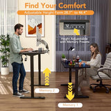 Electric Height Adjustable Standing Desk Large Sit Stand Up Desk Home Office Computer Desk