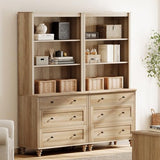 WAMPAT 3 Tier Bookshelf with 3 Drawers, 72" Tall Bookcase Large Farmhouse Display Book Case Shelf