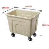 Commercial Laundry Cart, Heavy-Duty Plastic Linen Trolley for Hotel Housekeeping, Hospitals