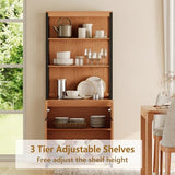 WAMPAT 4 PCS Modern 72" Tall Bookshelf with Metal Base and Adjustable