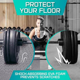 Yes4All interlocking Exercise Foam floor mats, for Gym Equipment – Eva Tiles (24 Square Feet – Black – 6 pcs) Yes4All