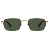SOJOS Retro Rectangle Polarized 90s Sunglasses Women Men SJ1270 Gold/Green