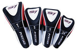18 Piece Men's Complete Golf Club Package Set With Titanium Driver, #3 & #5 Fairway Woods (Red, Regular Size)