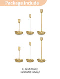 NUPTIO Taper Candle Holders for Wedding: 6 PCS Gold Matte Candles Stick Holder for Table Centerpiece - Bulk Candlestick Holders for Birthday Christmas Party Decor