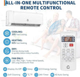 Towallmark 22 SEER2 12000 BTU Ductless Mini Split AC with Heater, 110V WiFi-Enabled Inverter Air Conditioner for Rooms up to 550 Sq.Ft, Includes Remote Control