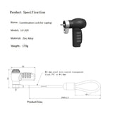 Computer Lock Laptop Lock Security Locking Digital Password Protection Lock Cable Anti Theft Lock for Laptop Computer