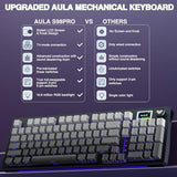 Wireless Mechanical Keyboard with Screen & Knob,2.4GHz/USB-C/BT5.0 Hot Swappable Creamy Keyboard