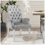 AODCHR Upholstered Velvet Accent Dining Chair, Elegant Tufted Dining Room