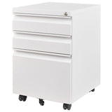 Letaya 3 Drawer Mobile File Cabinet with Lock, Under Desk Metal Filing Cabinets for Home Office Organizer Letters/Legal/A4(Fully Assembled-White)
