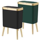 Procade 2Pack BathroomTrash Can with Lid,4 Gallon Garbage Can(Black+Green)