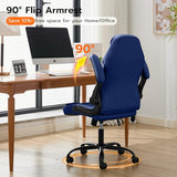 Ylzyxal Office Desk Chair, Ergonomic Computer Chair with Padded Flip-Up Arms 60° Swivel Rolling Wheels for Work