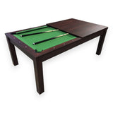 SIMBASHOPPING 7 Foot Pool Dining Table Combo Green Felt Modern Billiard Table with Dining Top Included - Missisipi