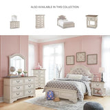 Signature Design By Ashley Realyn French Country Youth 6 Drawer Dresser, Chipped White & Brown