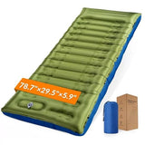 NINTYNINE Camping Sleeping Pad, 5.9" Extra-Thick Reinforced Camping Pad with Built-in Pillow & Foot Pump, Ultralight Compact Inflating Sleeping Mat for Backpacking Hiking Travel Tent Beach