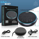 Pyle Portable Conference Speakerphone, Multifunctional Wireless BT Speaker Phone with USB C and Aux Cable