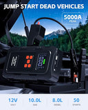 HPBS 5000A Jump Starter with Air Compressor, Portable Car Battery Jump Starter with 150 PSI Tire Inflator for Up to 10.0L Gas and 8.0L Diesel Engines, 12V Jump Box Battery Charger Booster(Orange)