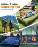 LLUAII Double Sleeping Pad for Camping, 5.9 Inch Thick Self Inflating Sleeping Mat for Camping with Built in Pillow and Foot Pump, 2 Person Camping Mattress for Backpacking Hiking
