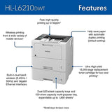 Brother HL-L6210DWT Business Monochrome Laser Printer with Dual Paper Trays, Wireless Networking, and Duplex Printing