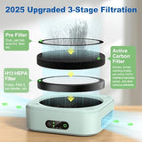 Air Purifiers for Home 600 Sq.Ft, TDBYWAE H13 True HEPA Air Purifier with USB Cable for Pets Dust Dander Pollen Odor Smoke (Green)