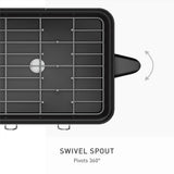 simplehuman Steel Frame Dishrack, Large Capacity Dish Drying Rack, 360º Easy Drain Swivel Spout, Utensil & Wine Glass Holder, Anti-Residue Coating, Moisture Control Surface, Matte Black