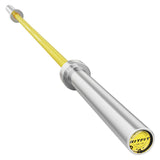 RitFit Elite 7ft Olympic Barbell, Robust 45lb Barbell for Weightlifting and Powerlifting, Superior Olympic Bar with Exceptional 500lbs Load Capacity, Weight Bar for 2” Standard Plates Sliver/Yellow