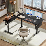 L Shaped Electric Standing Desk,63 Inch Adjustable Height Sit to Stand Corner Desk with Memory Presets