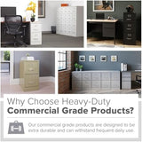 4-Drawer Metal Letter Width Vertical Filing Cabinet in Gray, Lockable, Sturdy Steel Construction