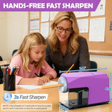 Electric Pencil Sharpener, Fast & Hands-Free, 10K+ Uses, 5 Nibs, Fully Automatic Pencil Sharpener for Classroom,