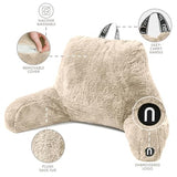 Nestl Fur Reading Pillow with Laptop Lap Desk, Stylish Back Pillow for Sitting Up, Lap Desk