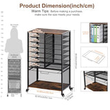 EasyPAG Rolling File Cart with 14 Slot Mail Organizer, Under Desk Storage with Hanging File Rack