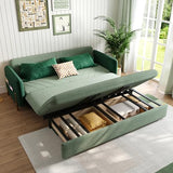 Homary Sleeper Sofa Bed 79", Velvet Convertible Sofa Bed Couch with Storage Drawers & Side Pockets