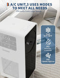 14,000 BTU Air Conditioner Portable, 3 in-1 Room Standing Air Conditioners with Remote Control, Fast Cools 750 Sq.Ft. for Indoor Room, Dorms - Black