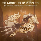 UPLIKE 3D Wooden Puzzles for Adults: 352pcs Dragon Ship Model Kits for Men - Brain Teaser Wooden Hobby Puzzle Toys - Creative Wooden Model Building Kits for Christmas Birthday Gifts Home Decor