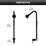 Outdoor Shower System, Matte Black Single Handle Outdoor Shower Faucet with High Pressure Shower Head and Valve for yard(Garden Hose Adapters Included)