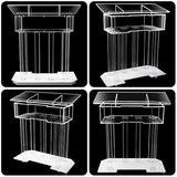 Vakiorn 46.5" Large Acrylic Clear Podium Stand with Led Light