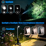 Telescopic Camping Light, Portable Rechargeable Camping Lantern, Outdoor Adventure Emergency Flashlight, Waterproof LED Camp Lamp with Magnetic (Black)